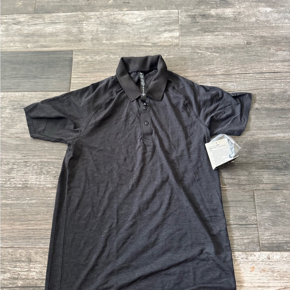 Lululemon Athletica Black Polo Shirt Performance Fabric